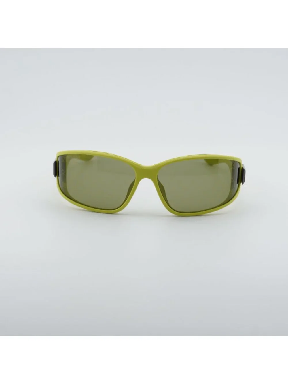 Gucci GG2011S 002 Sunglasses Acid Green Geometric Frame, Green Lenses